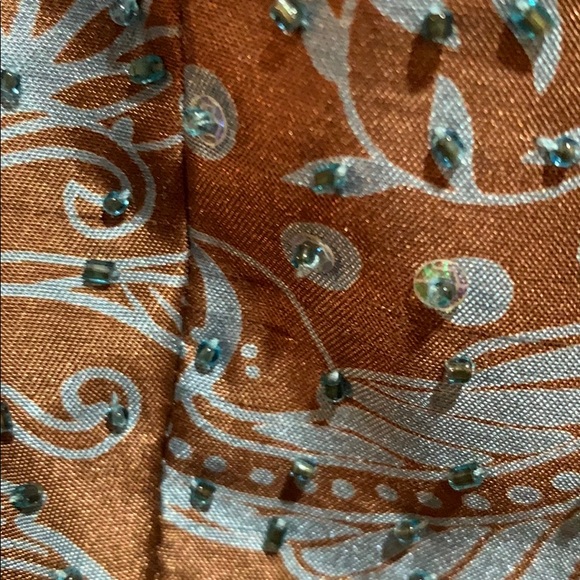 VICTOR COSTA jacket brn/blue.. SZ 12••poly - Picture 4 of 6